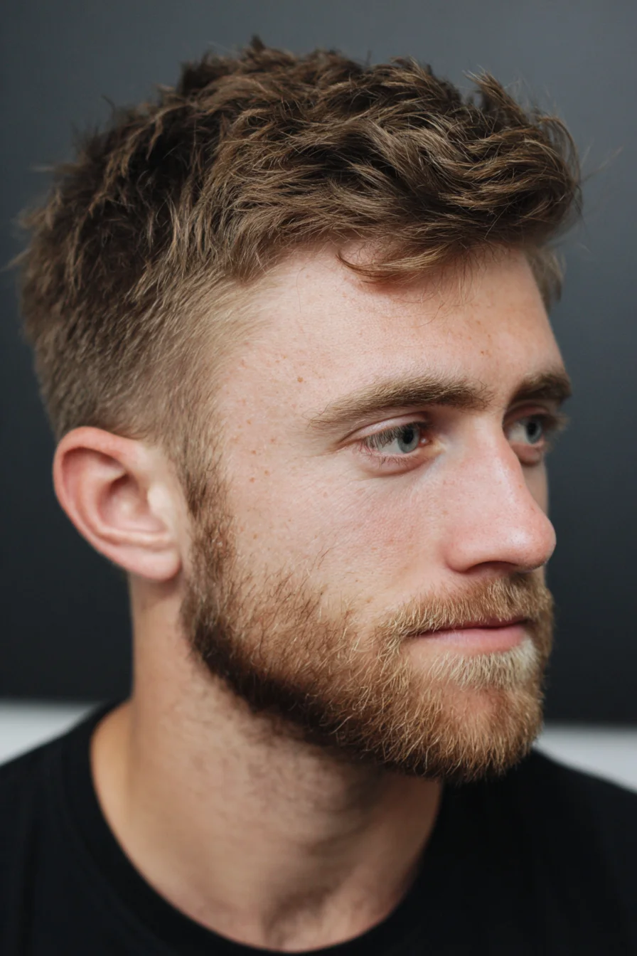Textured Crop with Tapered Sides — Messy Fringe for Modern Men