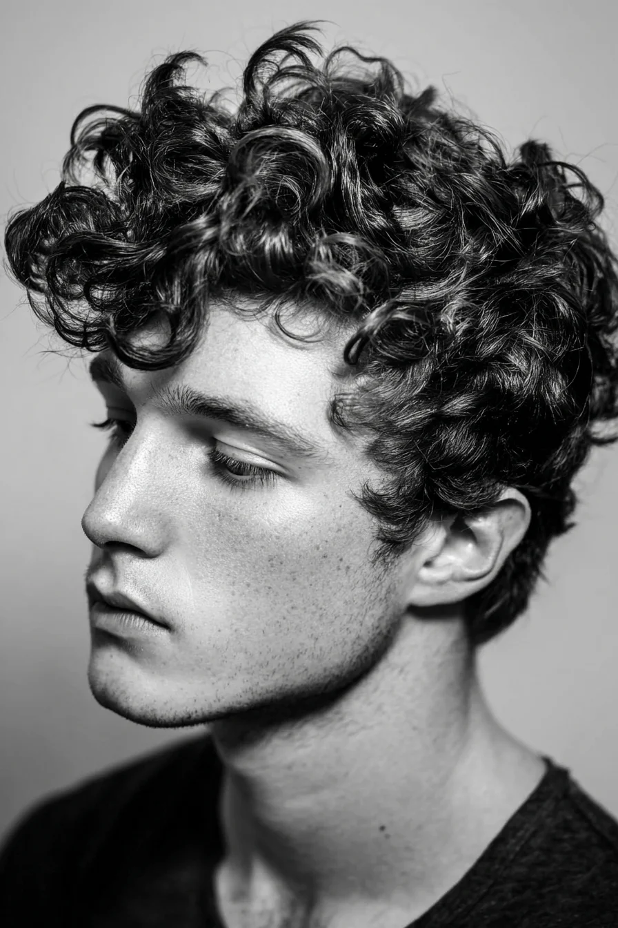 Textured Curly Crop for Men — Short Sides with Defined Top
