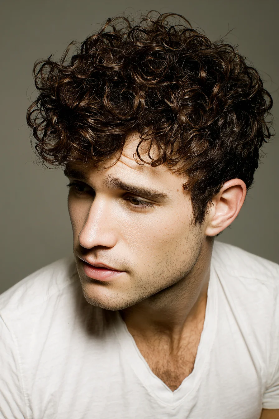 Textured Curly Crop with Short Sides — Modern Mens Curly Hairstyle