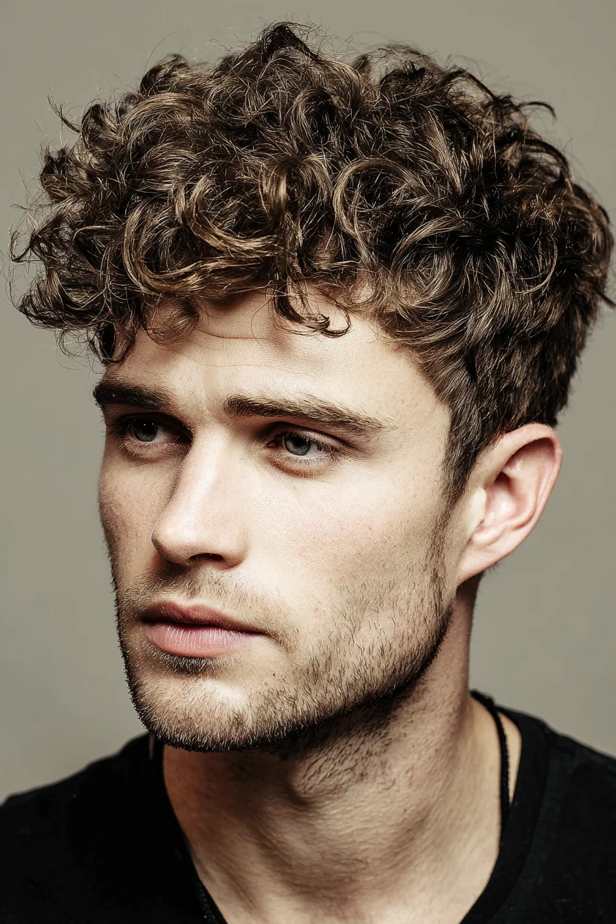 Textured Curly Crop with Tapered Sides — Mens Curly Haircut