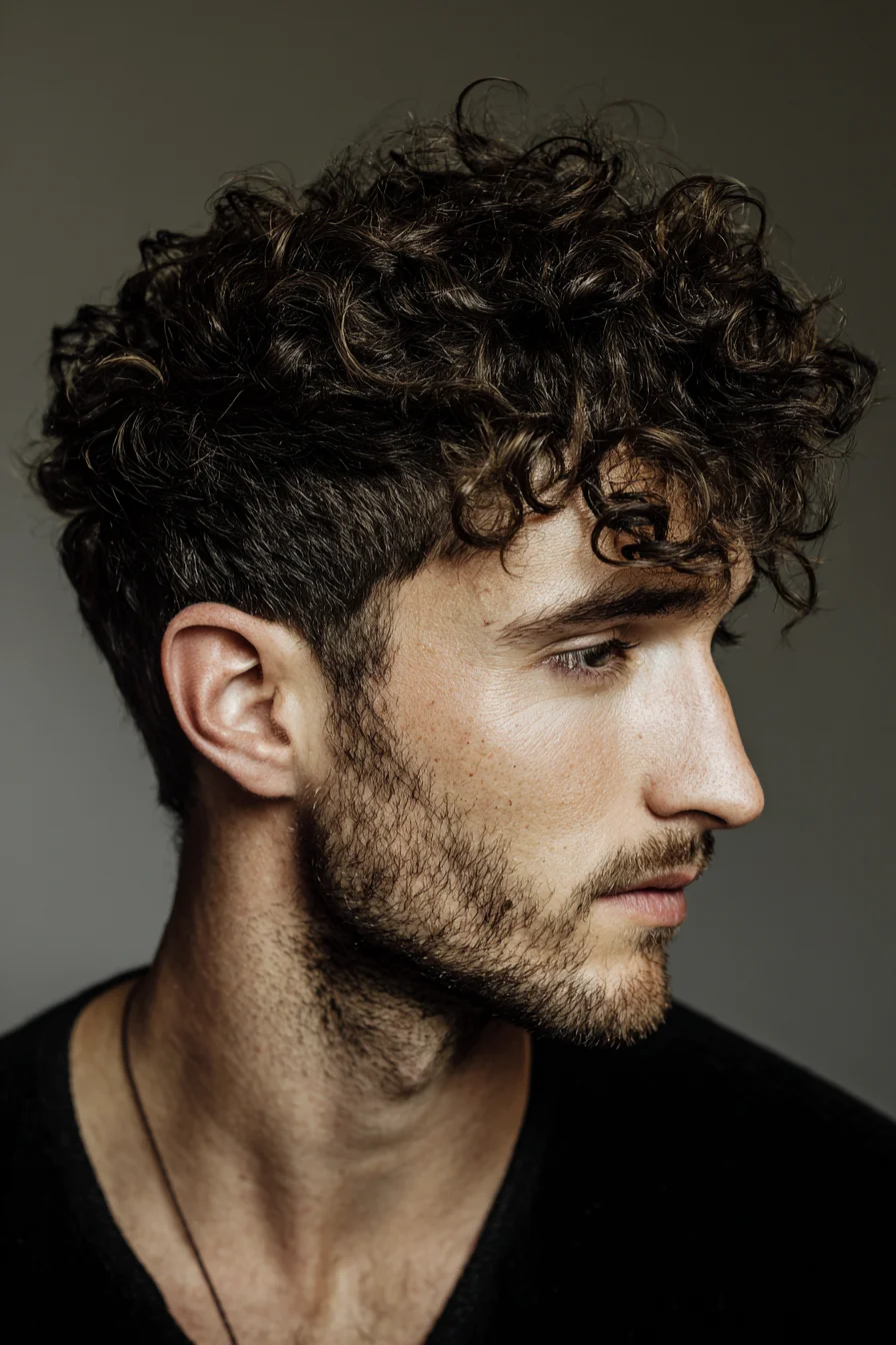 Textured Curly Crop with Tapered Sides — Mens Curly Hairstyle