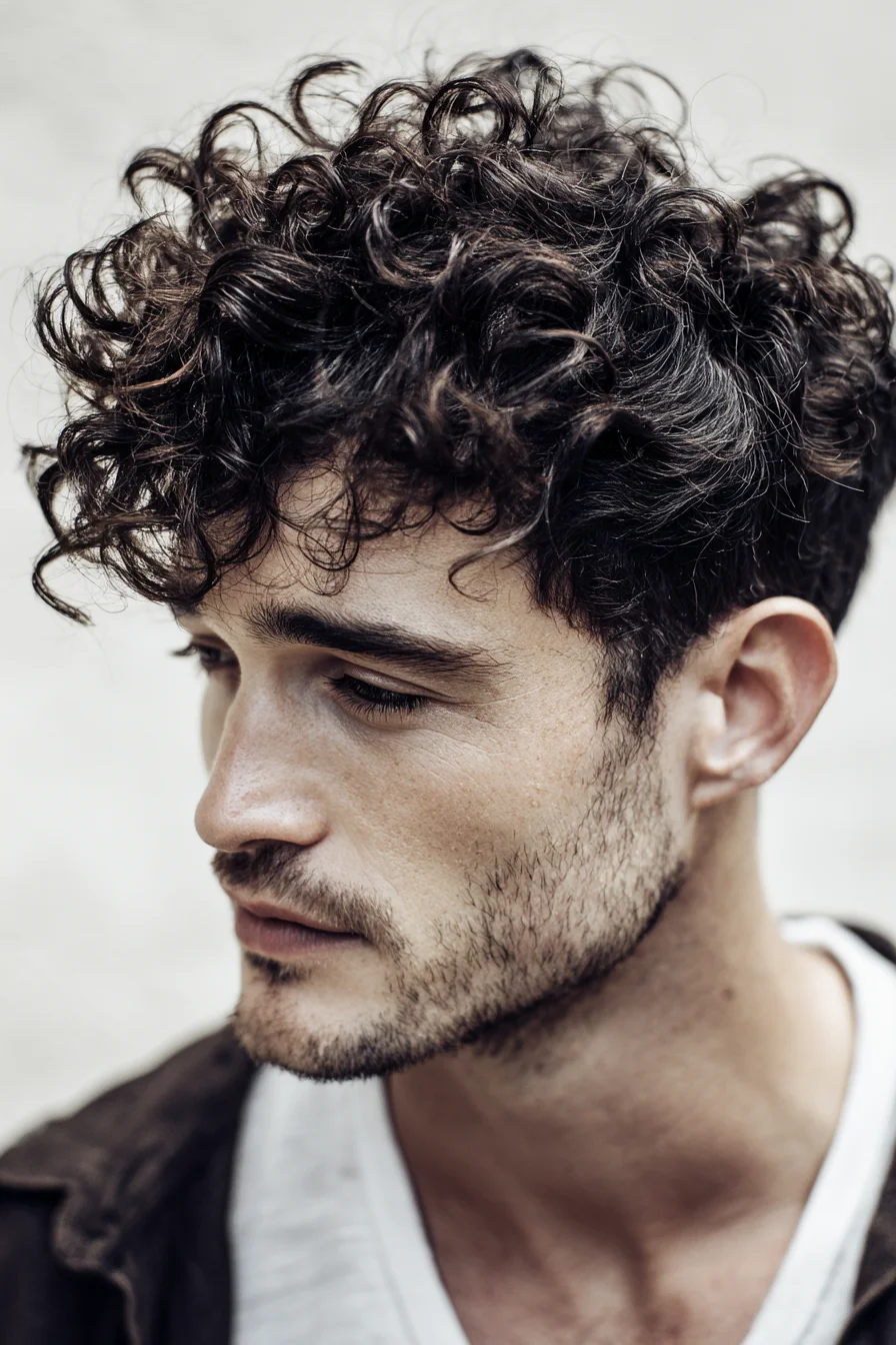 Textured Curly Crop with Tapered Sides — Mens Curly Hairstyle