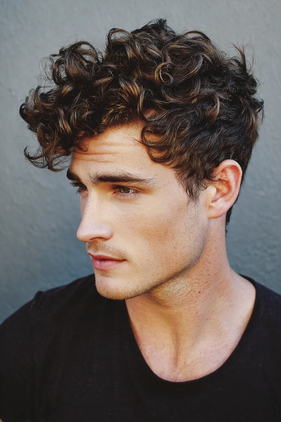 Textured Curly Crop with Tapered Sides — Modern Mens Curly Hairstyle