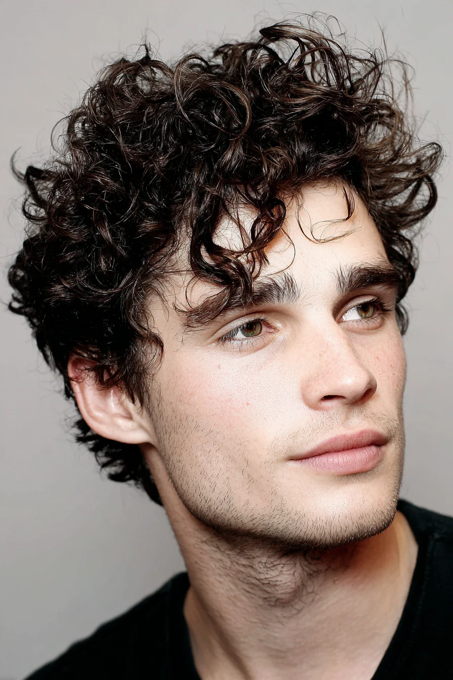 Textured Curly Crop with Tapered Sides — Modern Mens Curly Hairstyle