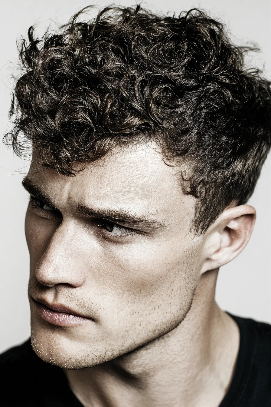 Textured Curly Crop with Tapered Sides — Modern Mens Hairstyle