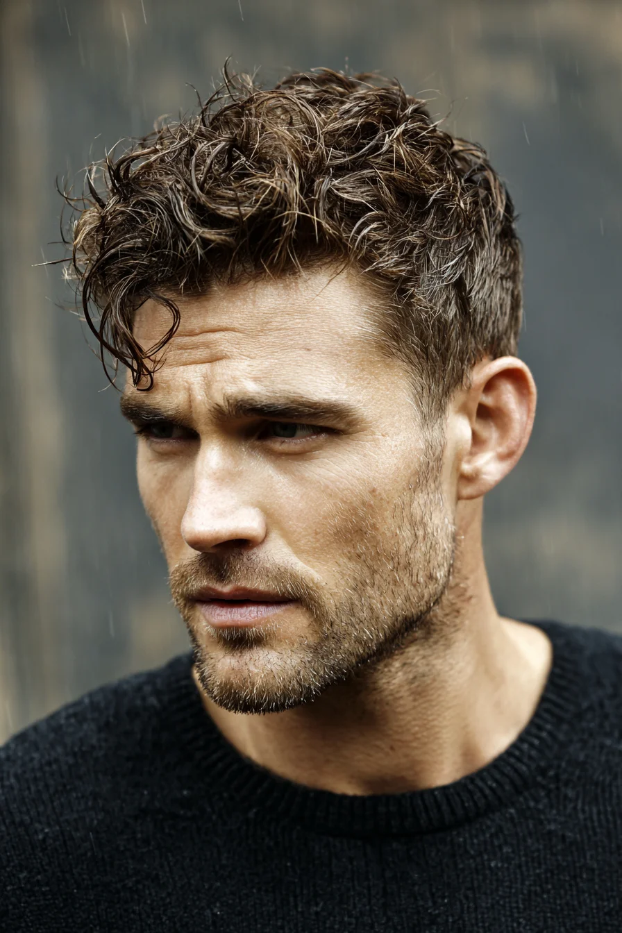 Textured Curly Crop with Tapered Sides — Modern Mens Short Wavy Style