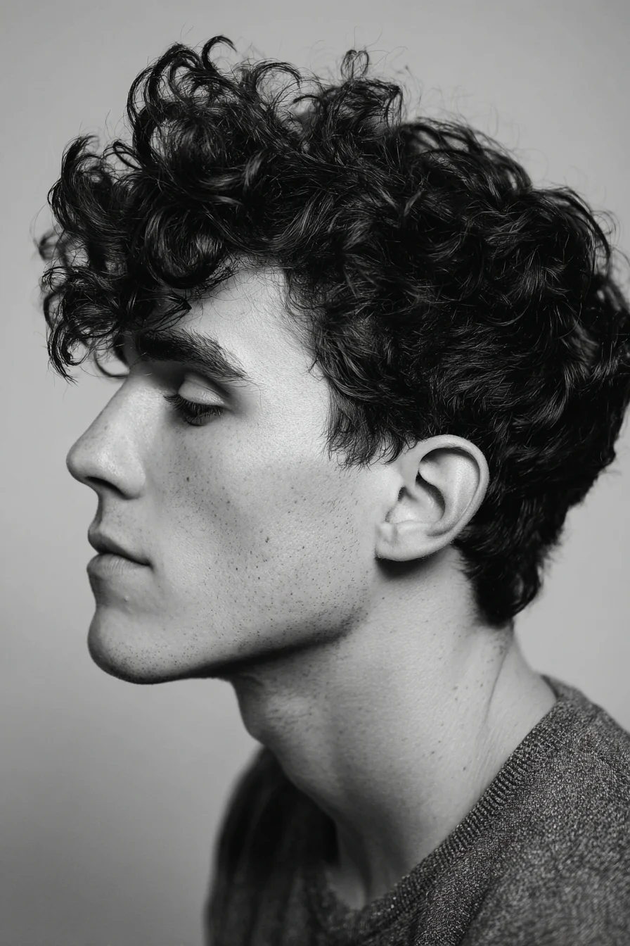 Textured Curly Fringe with Low Taper — Modern Mens Curly Hairstyle