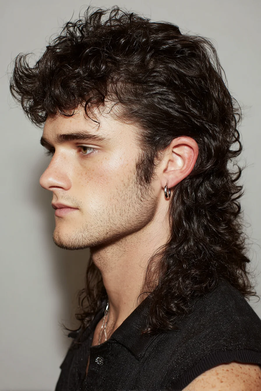Textured Curly Mullet for Men — Modern Shag with Volume
