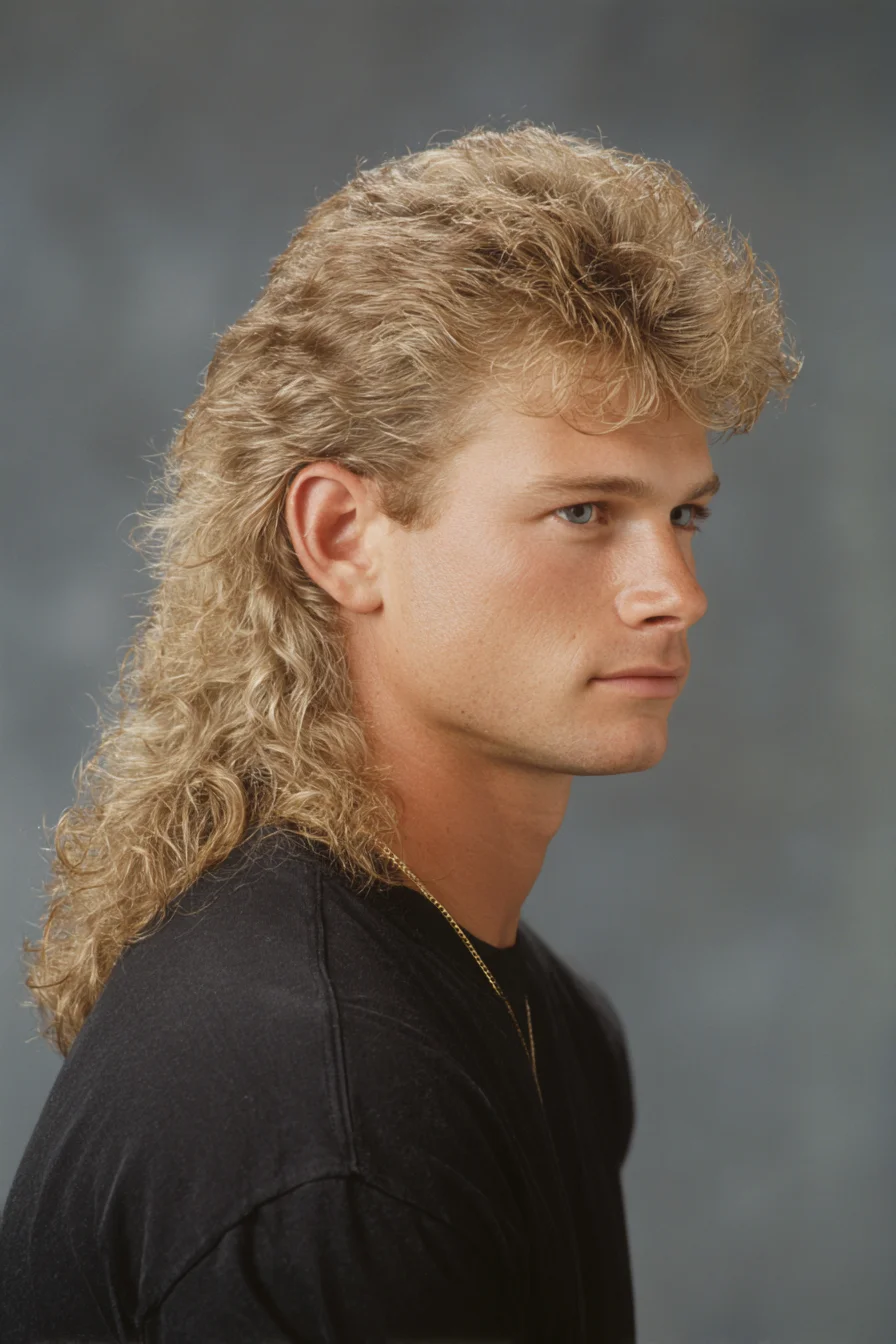Textured Curly Mullet for Men — Modern Short-Sides Long-Back Hairstyle