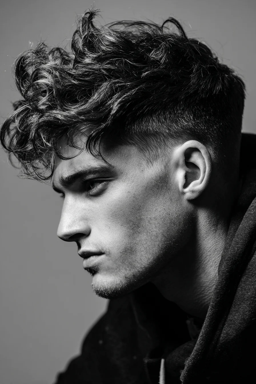 Textured Curly Top with High Fade — Modern Mens Haircut