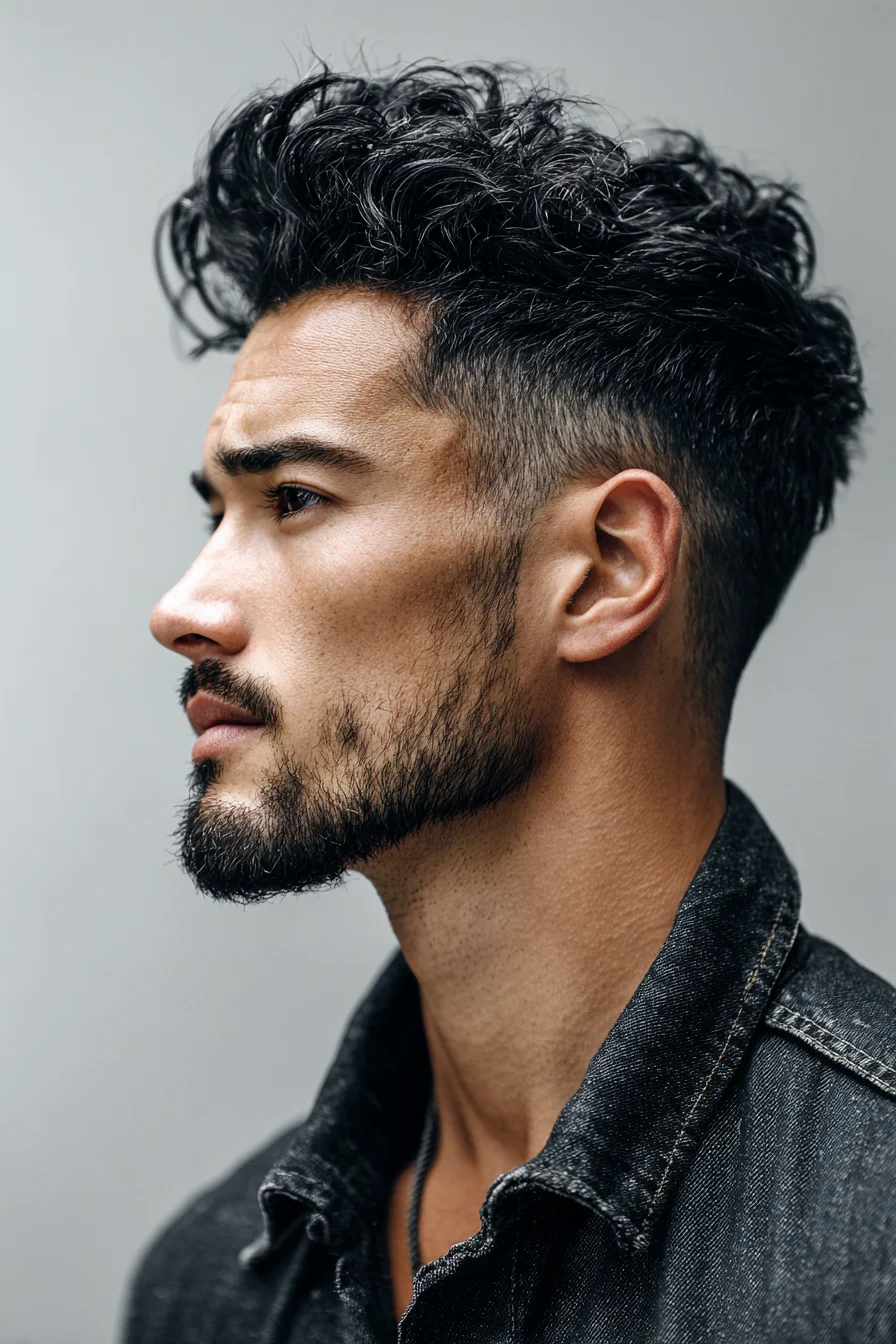 Textured Curly Top with High Skin Fade — Modern Mens Haircut