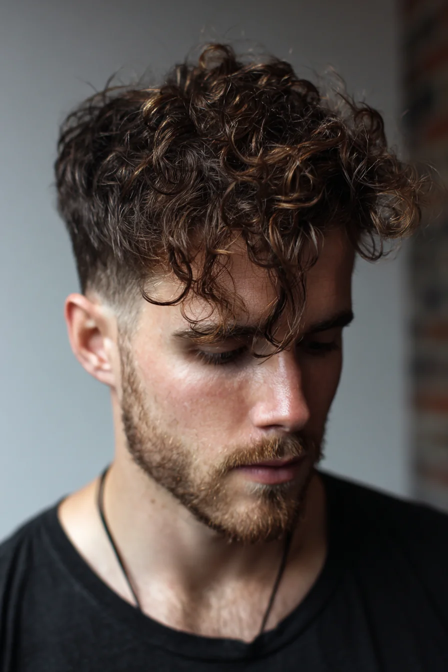 Textured Curly Top with Low Fade — Mens Curly Hairstyle