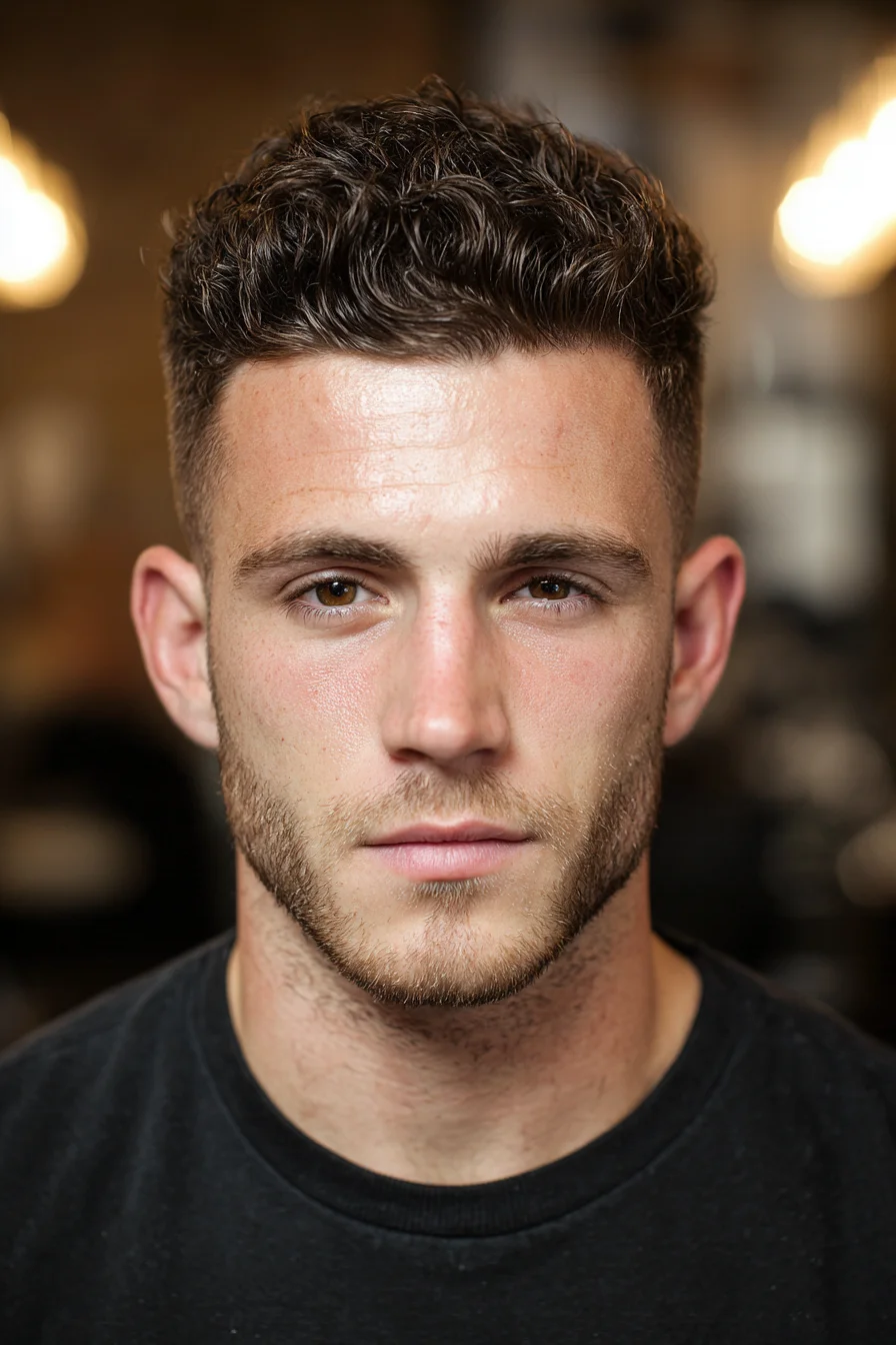 Textured Curly Top with Low Fade — Mens Short Hairstyle