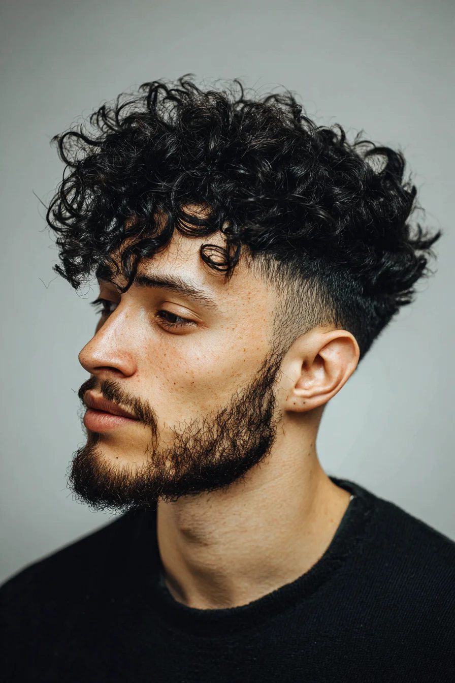Textured Curly Top with Low Skin Fade — Modern Mens Curly Hairstyle