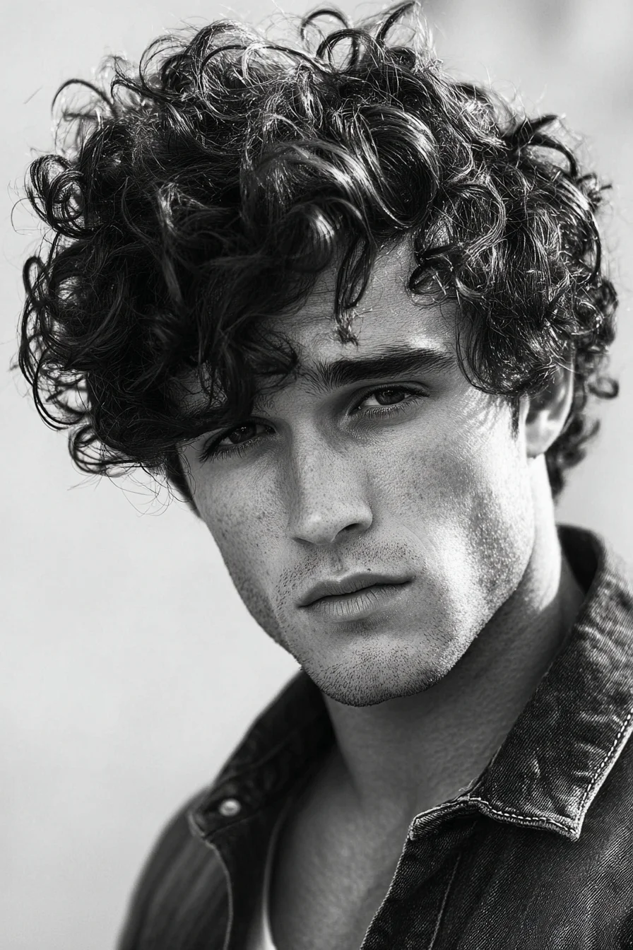 Textured Curly Top with Natural Fringe — Modern Mens Curly Hairstyle