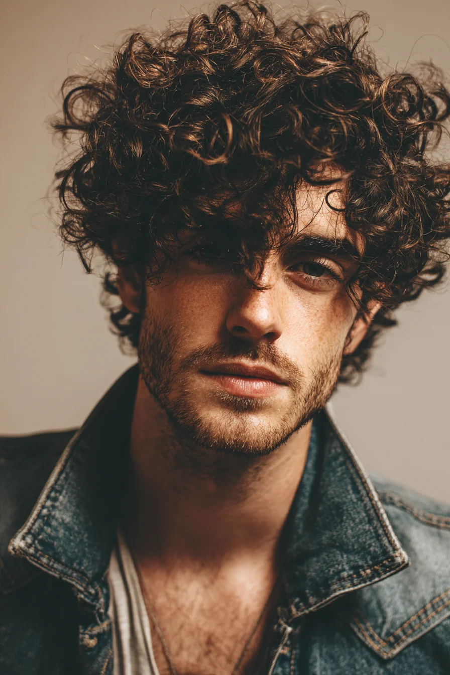 Textured Curly Top with Natural Volume — Mens Curly Haircut