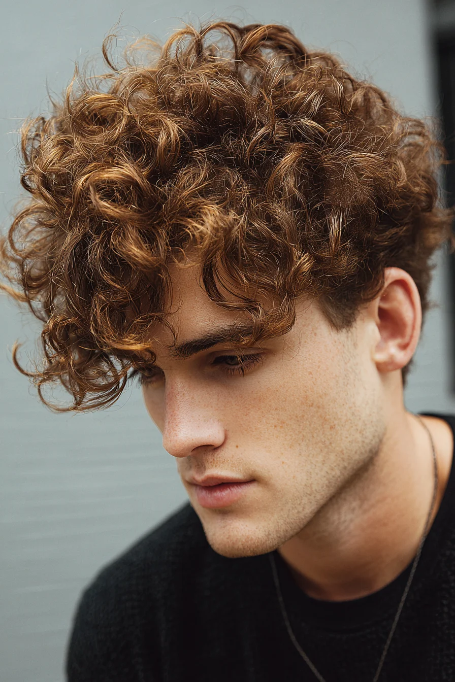 Textured Curly Top with Tapered Sides — Mens Curly Haircut