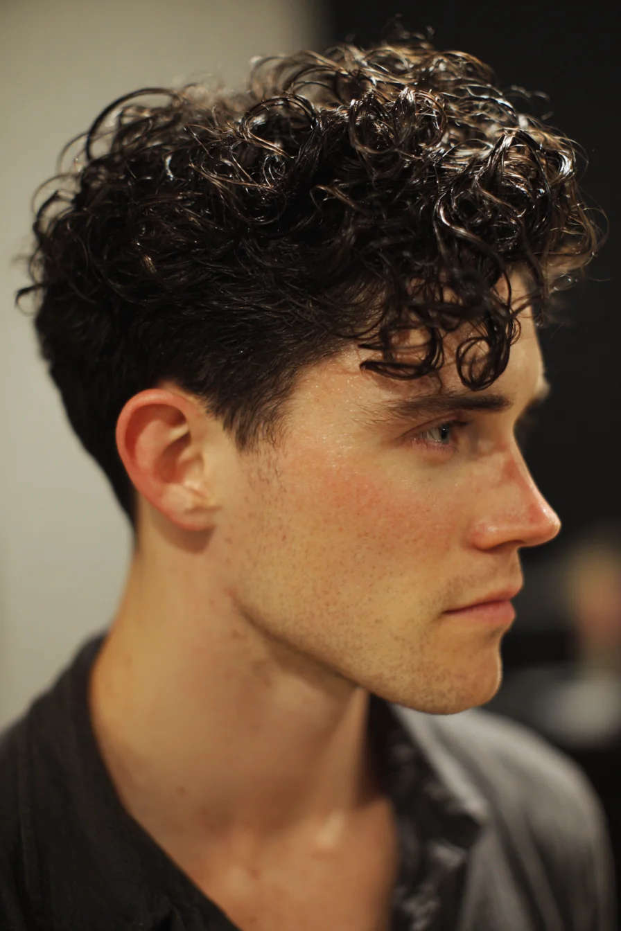 Textured Curly Top with Tapered Sides — Mens Curly Haircut