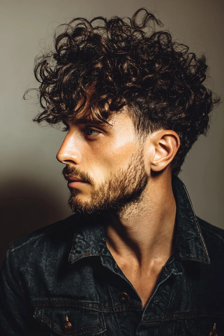 Textured Curly Top with Tapered Sides — Modern Mens Curly Cut