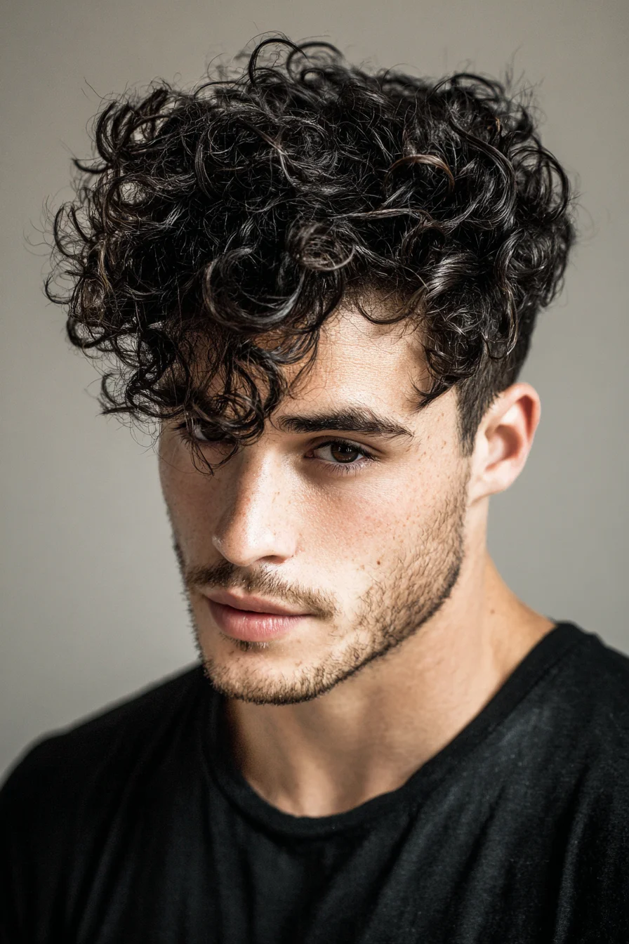 Textured Curly Top with Tapered Sides — Modern Mens Curly Haircut