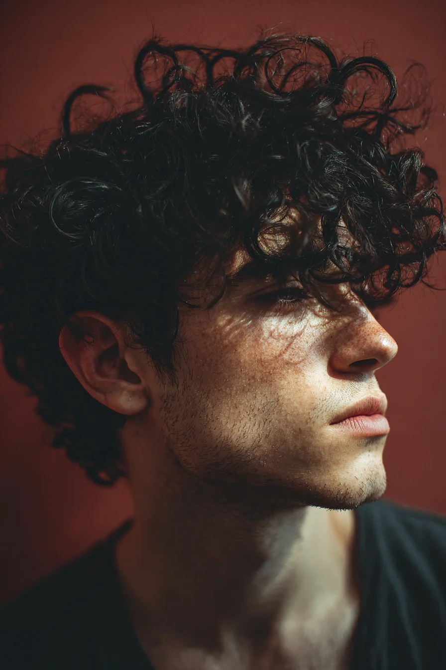 Textured Curly Top with Tapered Sides — Modern Mens Curly Hairstyle