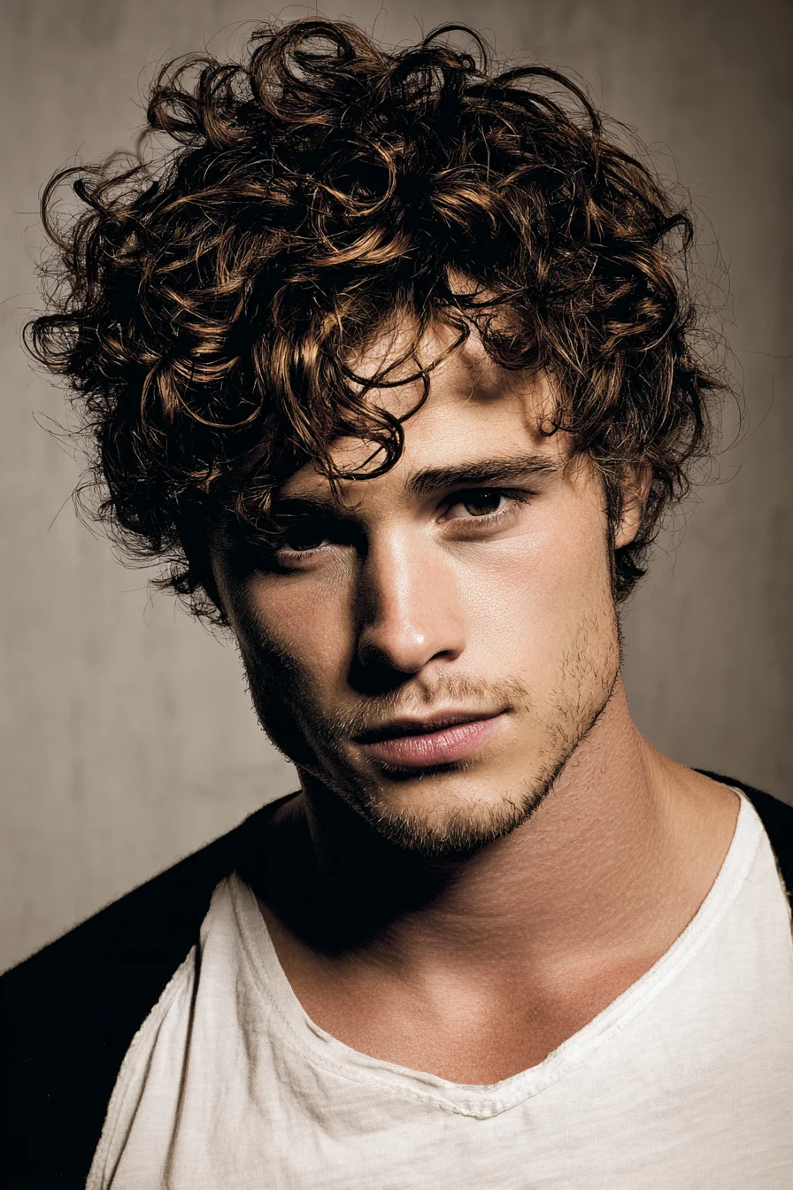 Textured Curly Top with Tapered Sides — Modern Mens Curly Hairstyle
