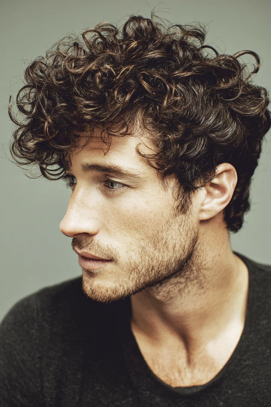 Textured Curly Top with Tapered Sides — Modern Mens Curly Hairstyle