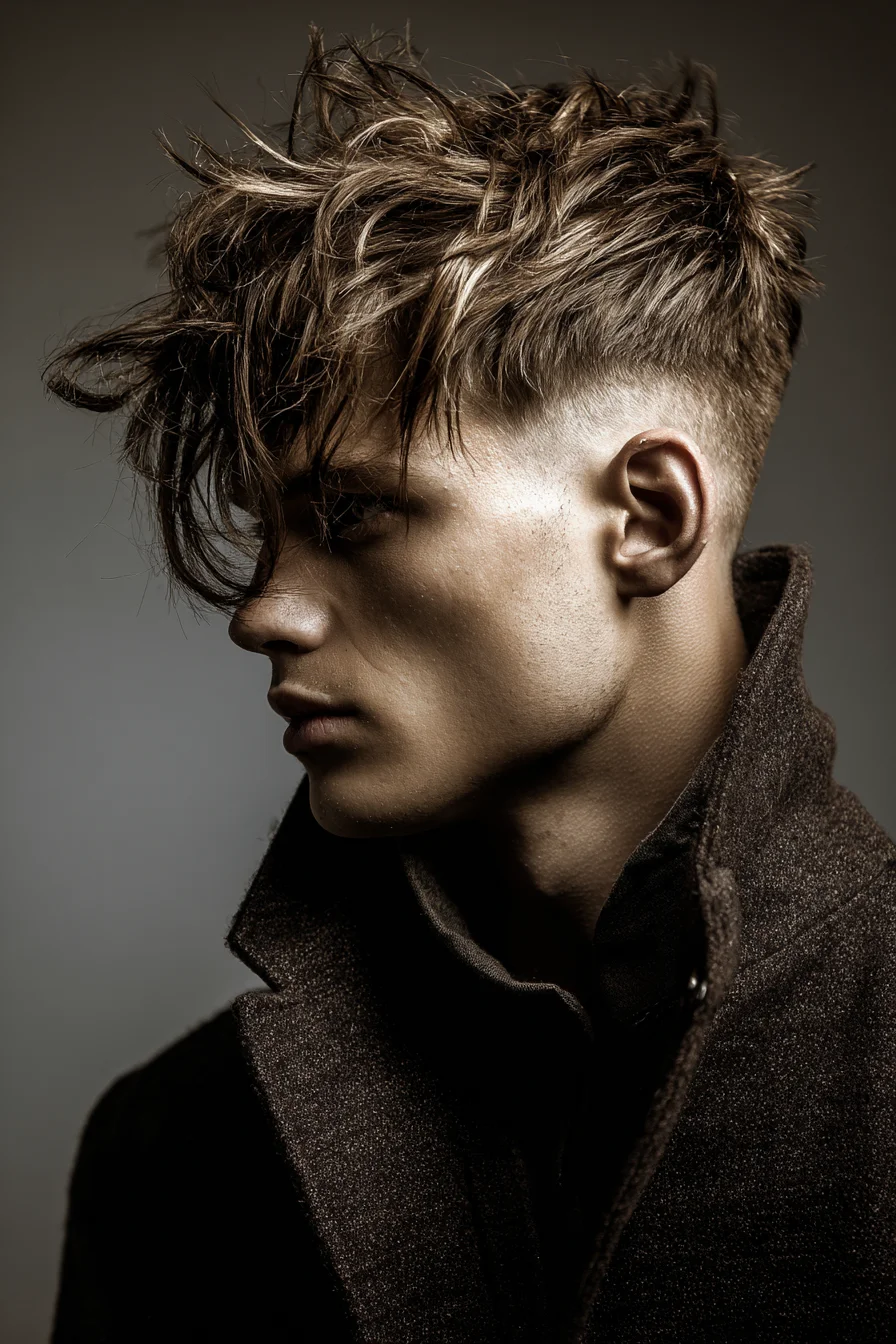 Textured Fringe with High Fade for Men