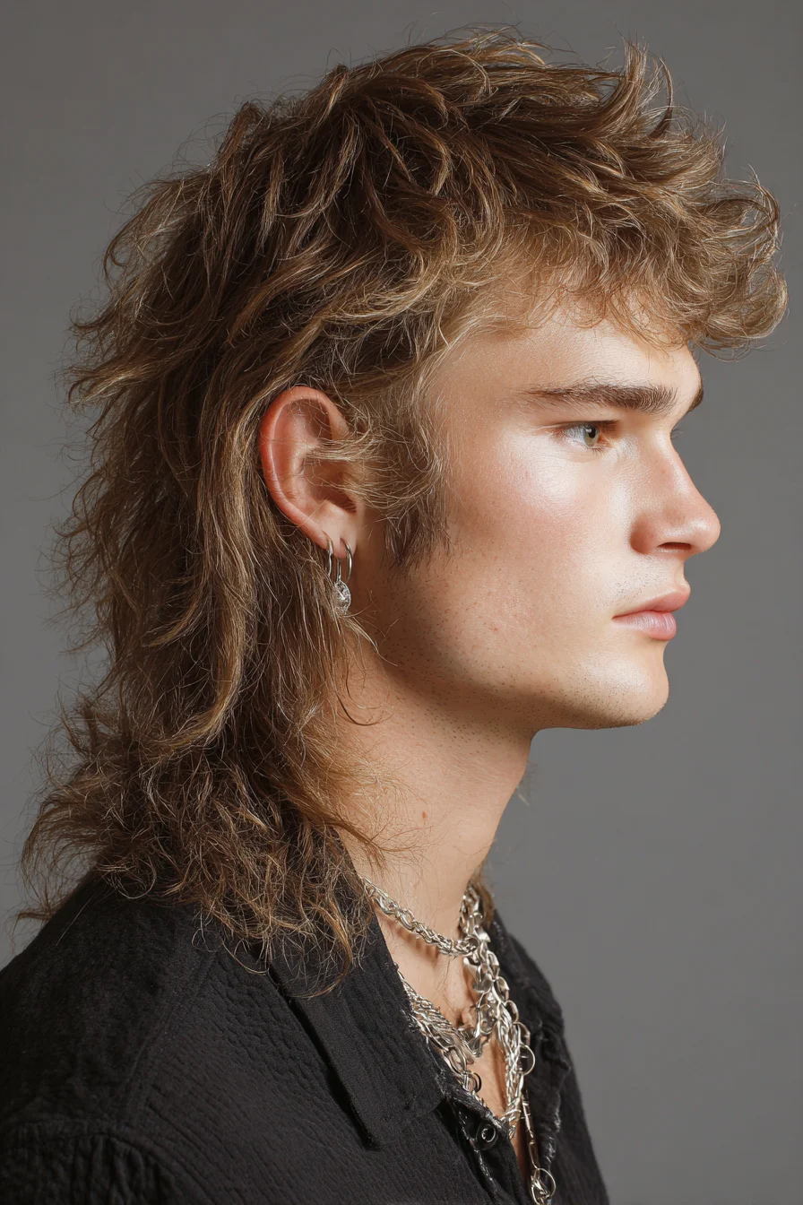 Textured Layered Mullet for Men — Modern Shag with Volume