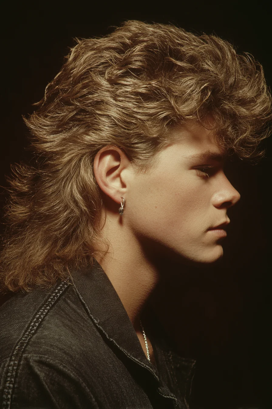Textured Layered Mullet — Modern Mens Cut with Volume and Feathering