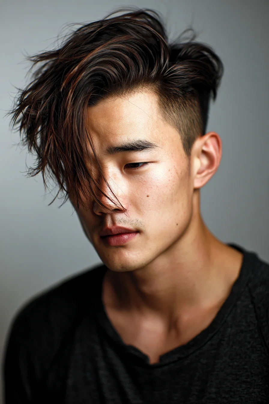 Textured Long Fringe with Skin Fade — Modern Mens Hairstyle