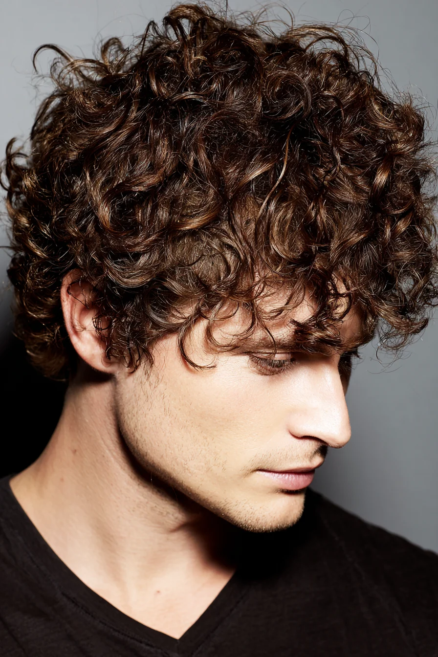 Textured Medium-Length Natural Curls for Men