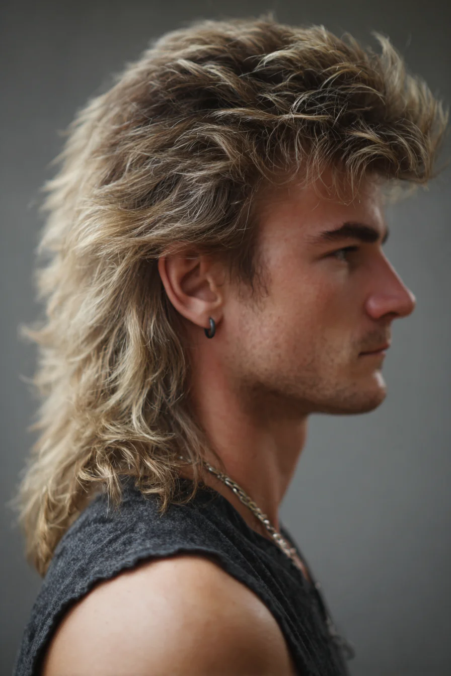 Textured Mens Mullet – Layered Shag with Volume and Natural Movement