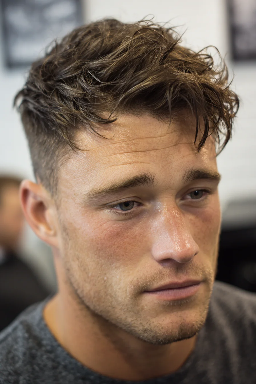 Textured Messy Crop with Low Taper for Men