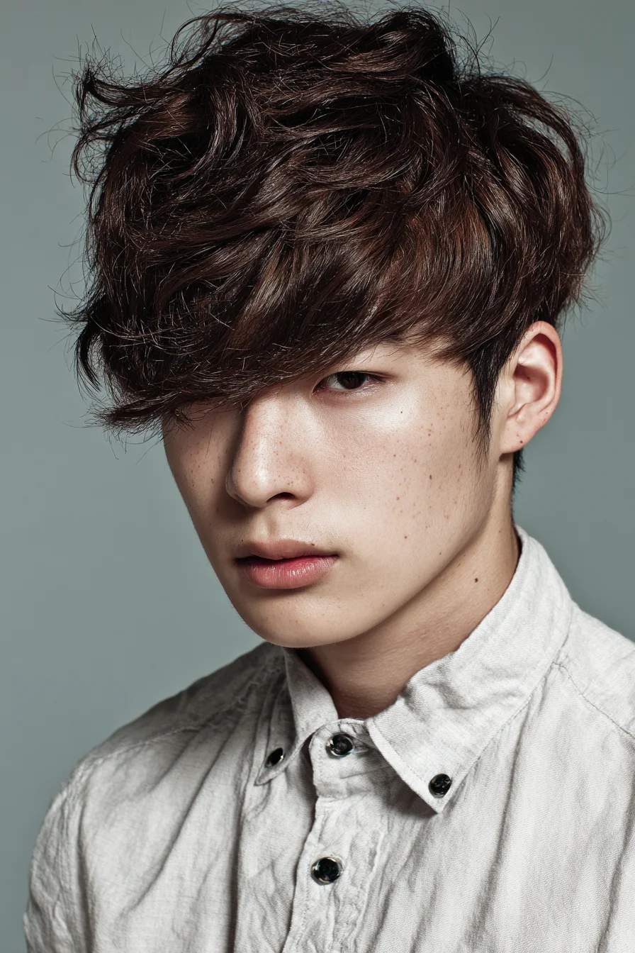 Textured Messy Fringe for Men — Layered Crop with Volume and Movement