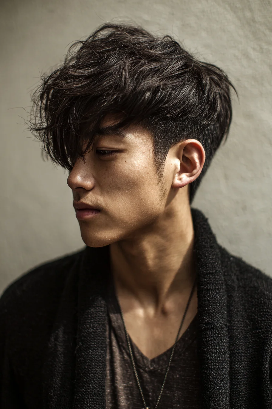 Textured Messy Fringe with Tapered Sides — Modern Mens Top-Heavy Hairstyle