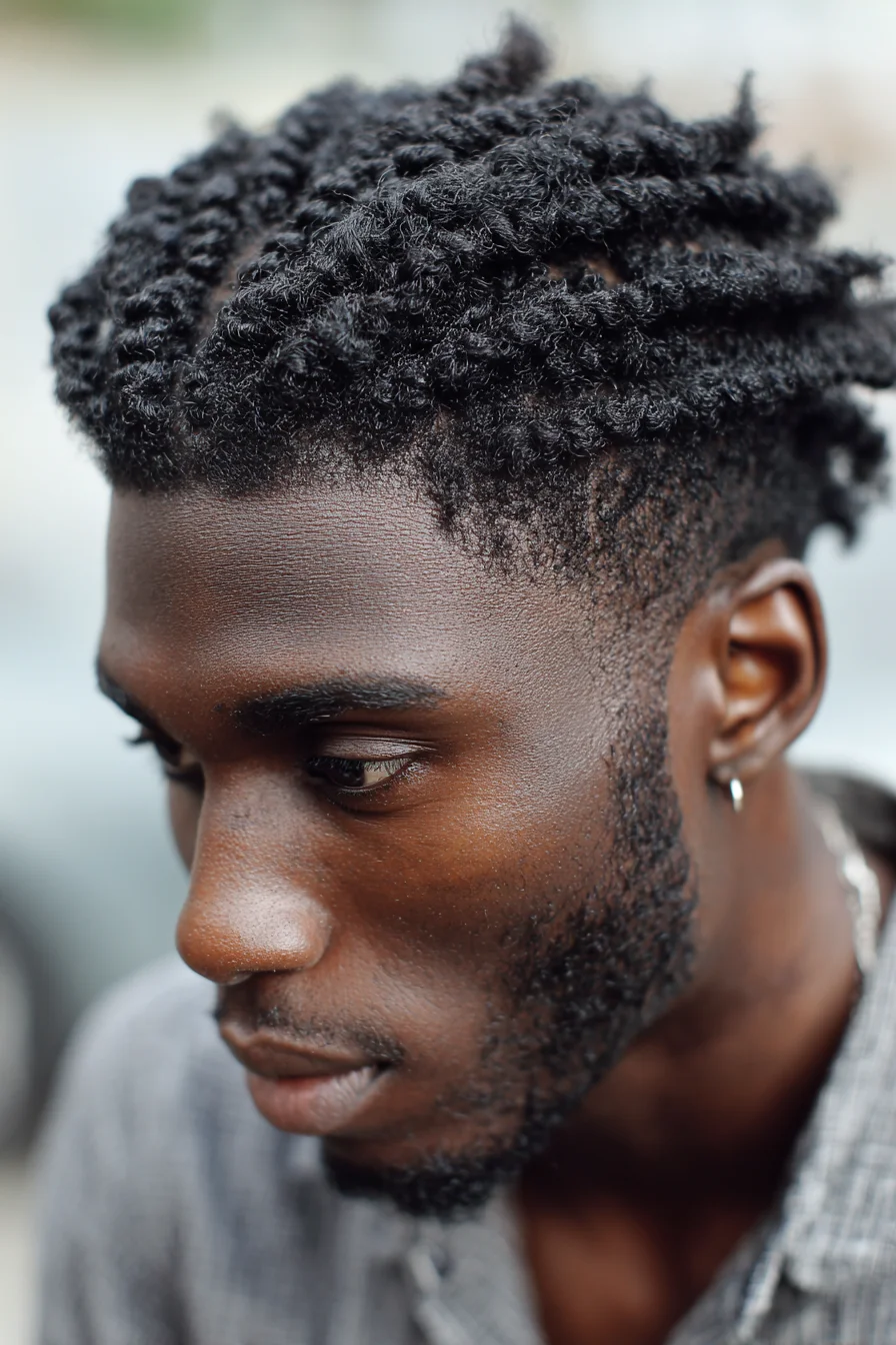 Textured Mini Twists with Low Taper Fade for Men