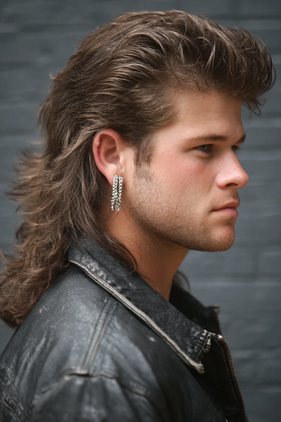 Textured Modern Mullet – Brushed‑Back Volume for Men