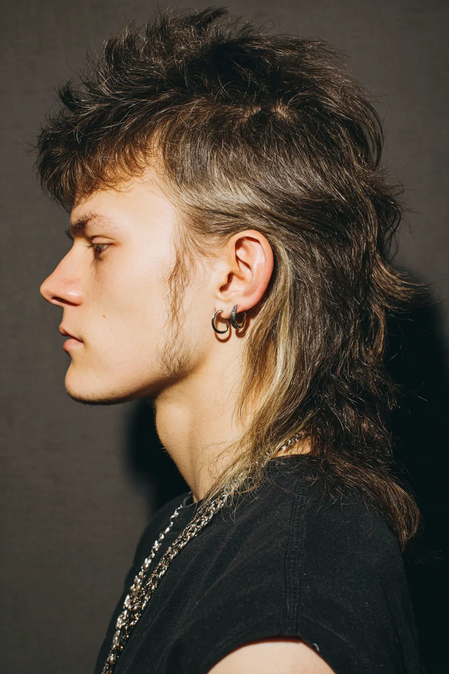 Textured Modern Mullet for Men — Choppy Top with Shaggy Layers