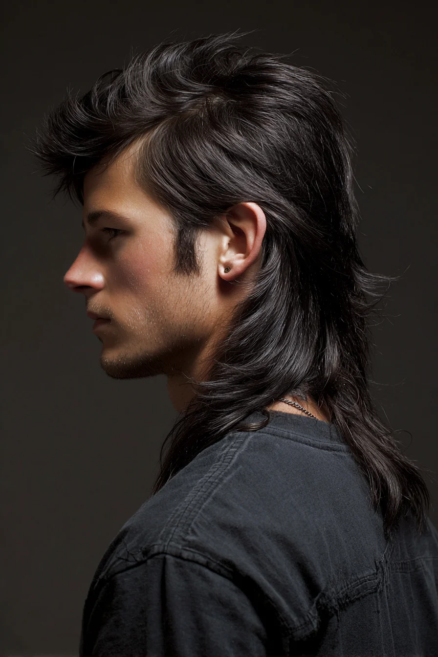 Textured Modern Mullet for Men — Layered Long Back with Lifted Top