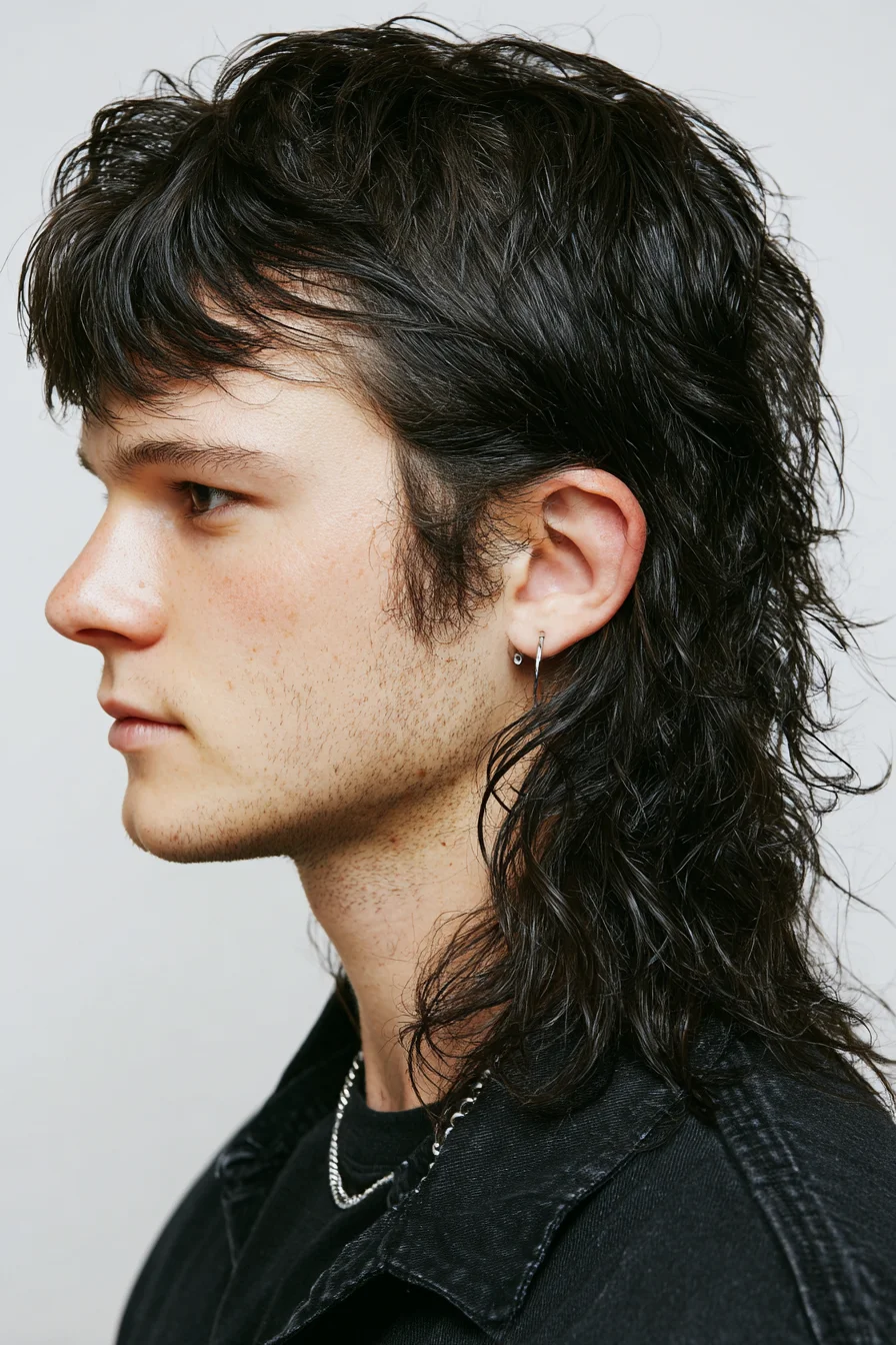Textured Modern Mullet for Men — Layered Medium-Length Hairstyle