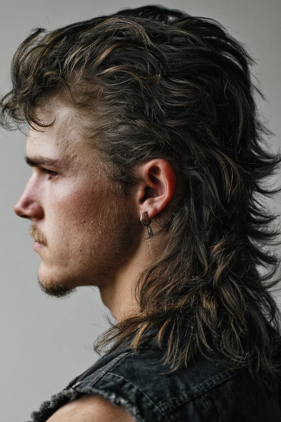 Textured Modern Mullet for Men — Layered Medium-Length Hairstyle