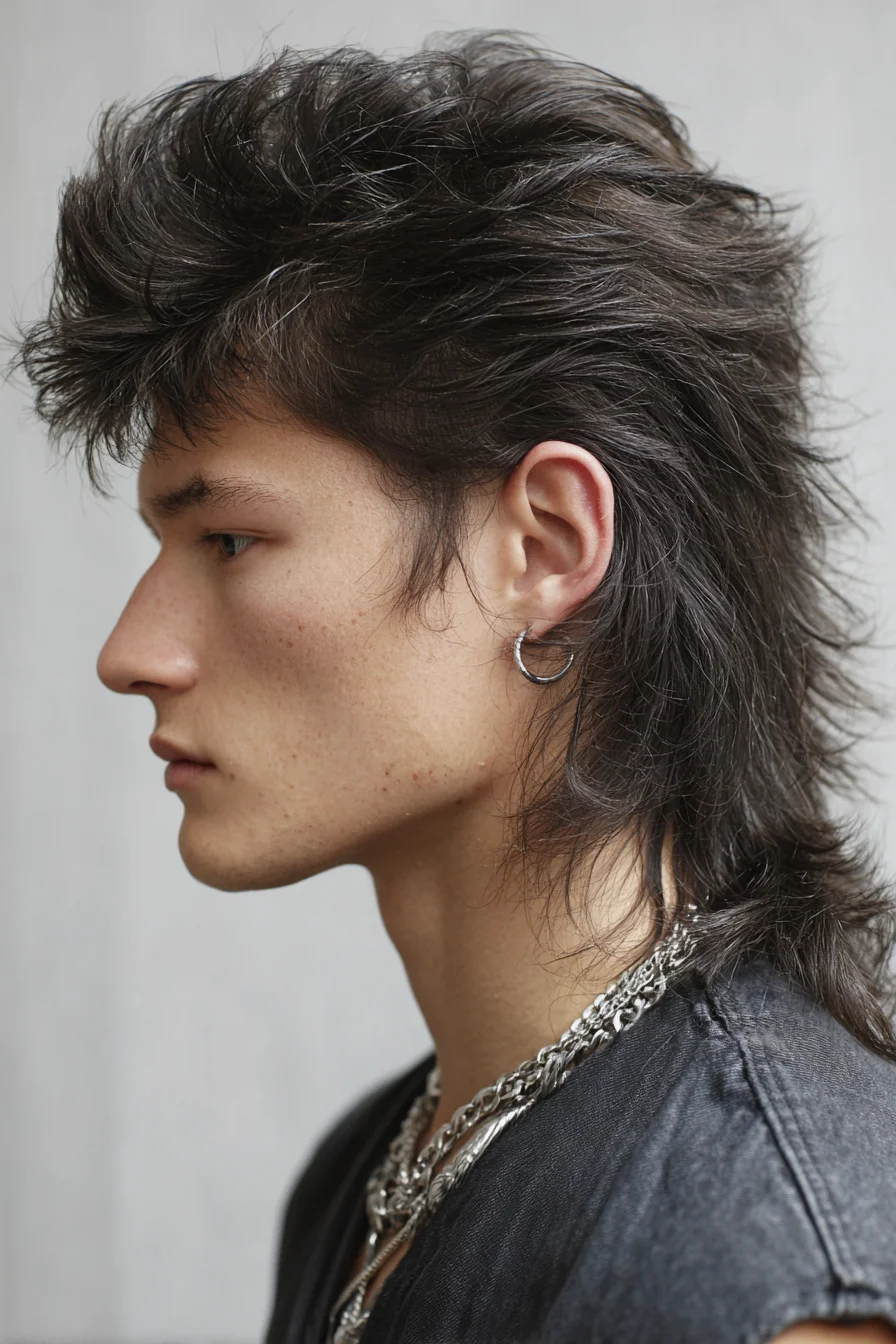 Textured Modern Mullet for Men - Layered Shag with Volume
