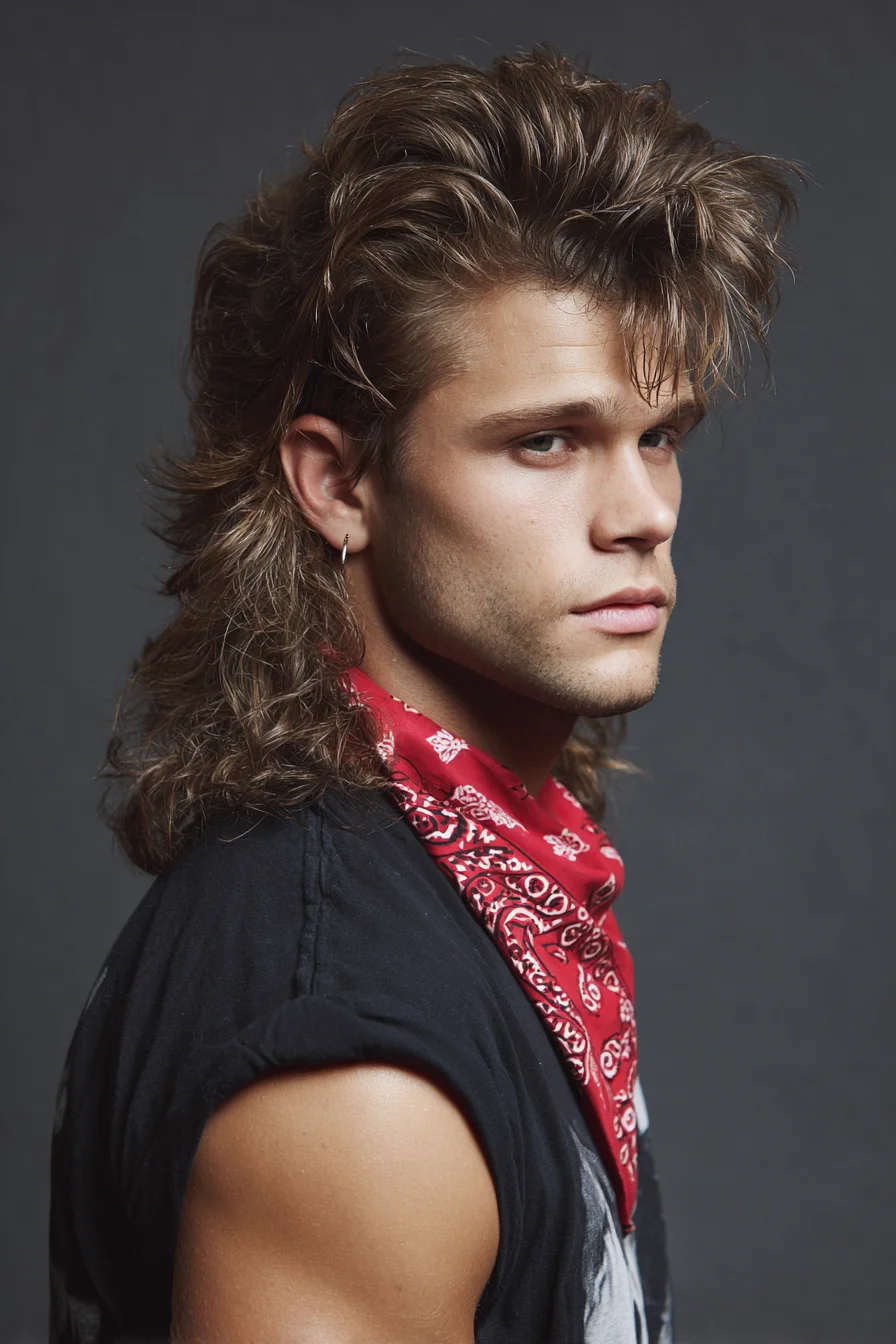 Textured Modern Mullet for Men — Long Top with Tapered Sides