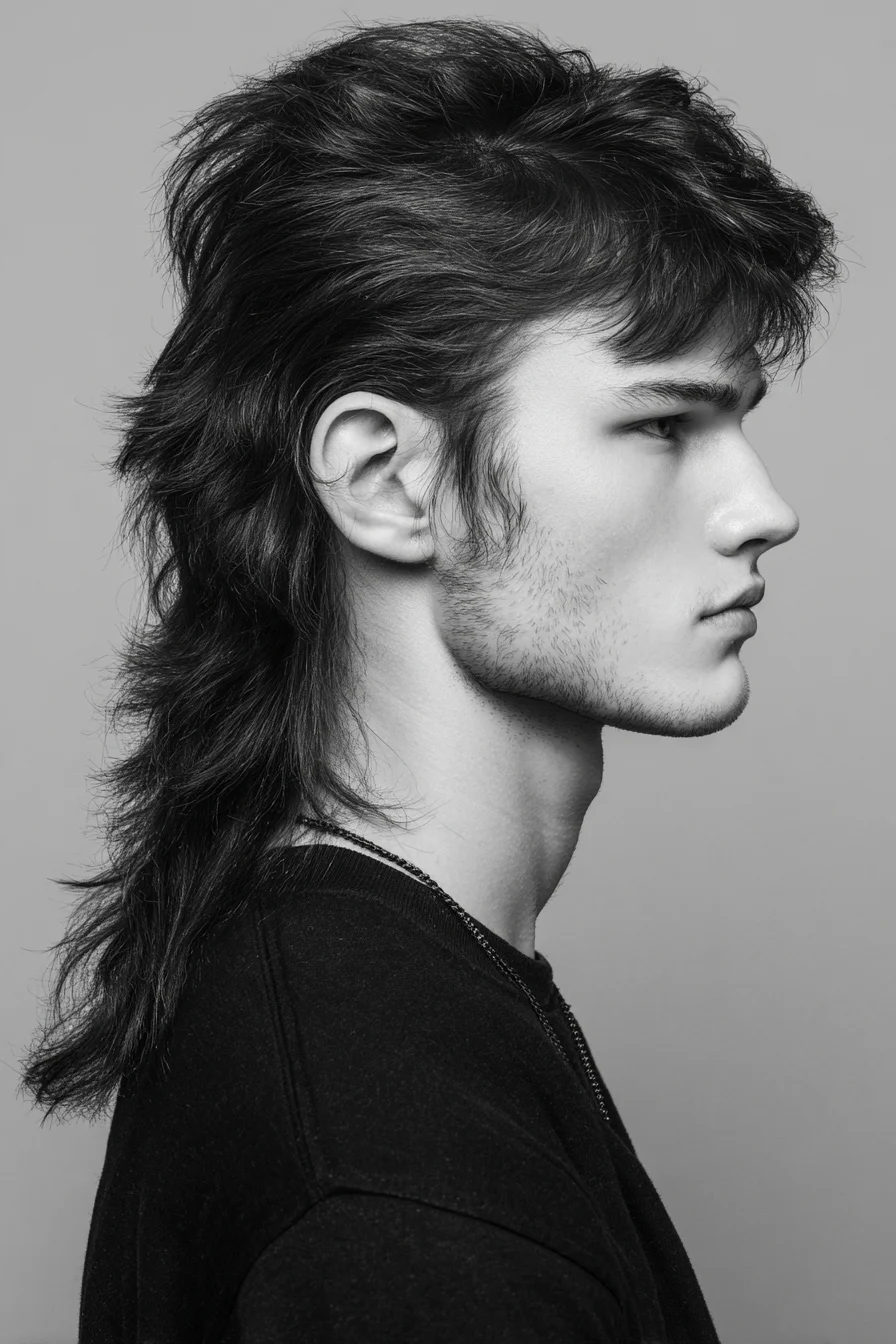 Textured Modern Mullet for Men — Shaggy Layered Cut & Fringe