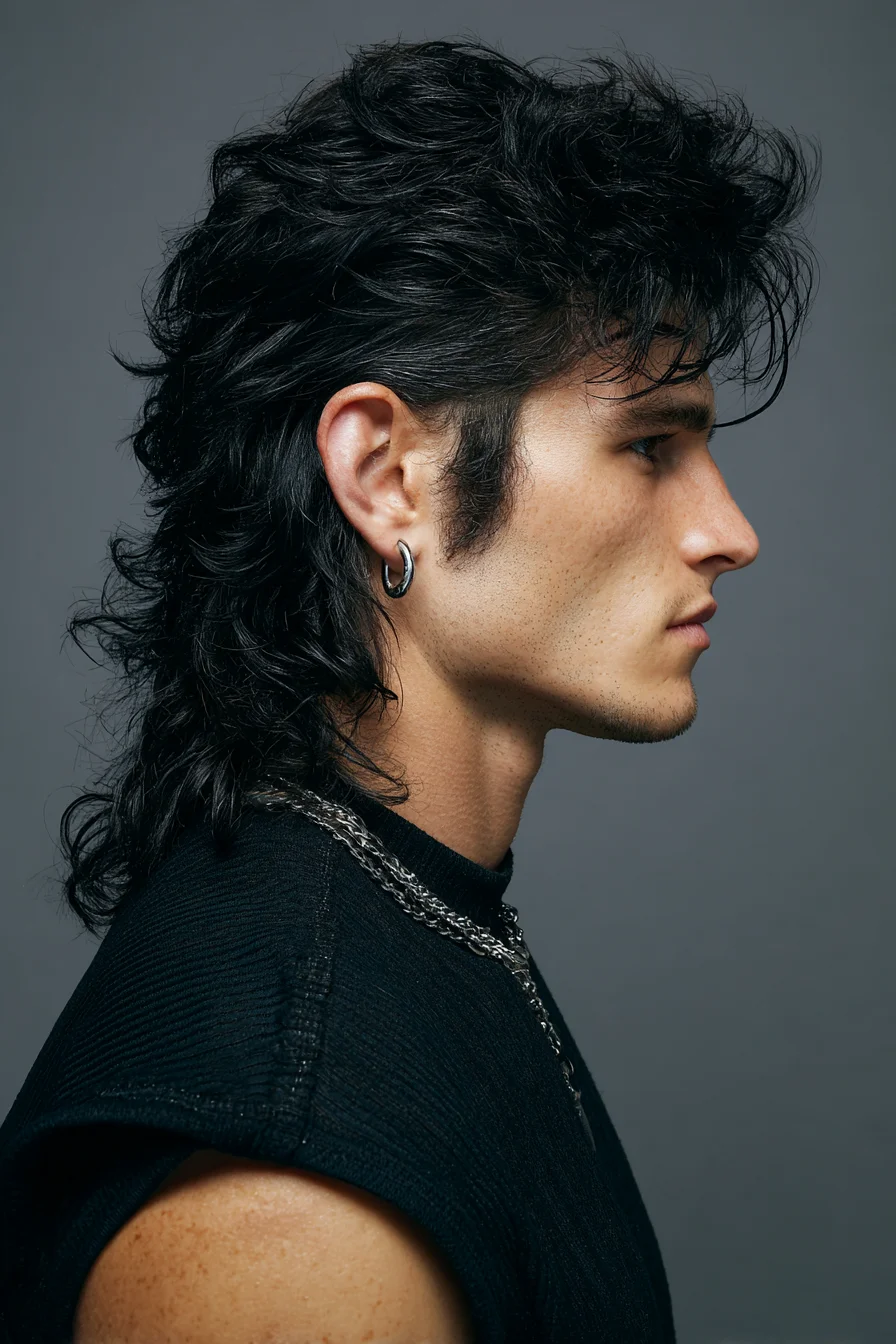 Textured Modern Mullet for Men — Shaggy Layered Medium-Length Style