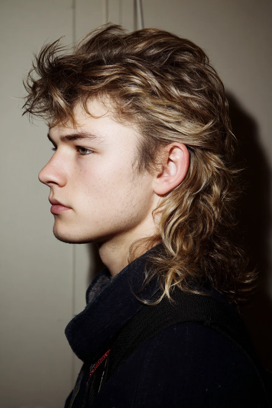 Textured Modern Mullet – Mens Wavy Medium-Long Cut