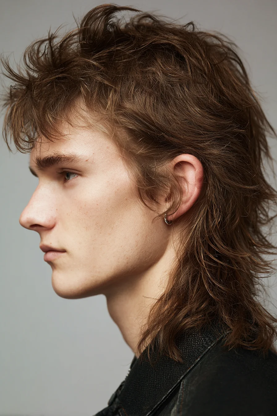 Textured Modern Mullet Shag for Men — Tousled Layered Medium-Length Hair