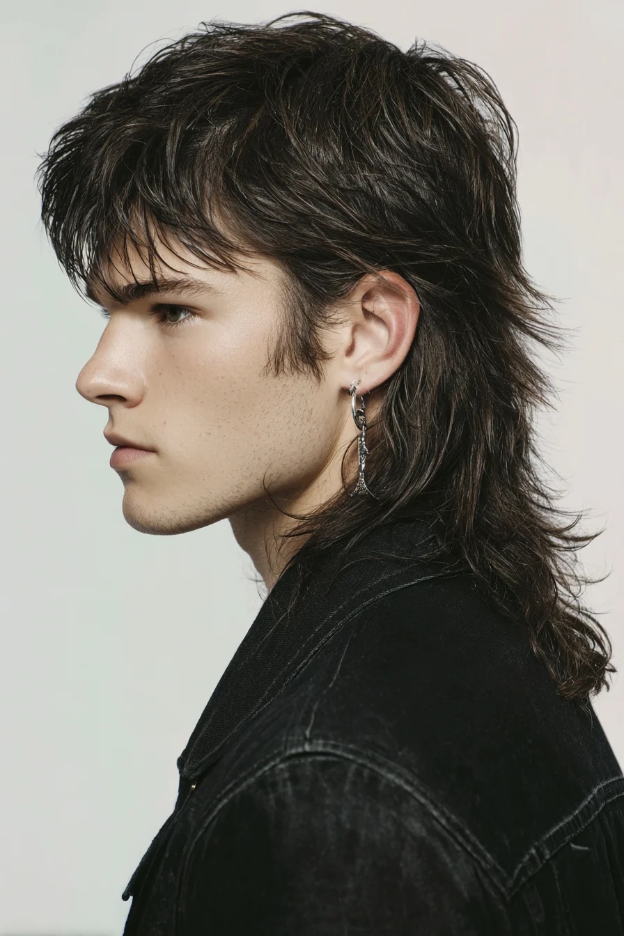 Textured Modern Mullet Shag — Mens Layered Tousled Medium-Length Hairstyle
