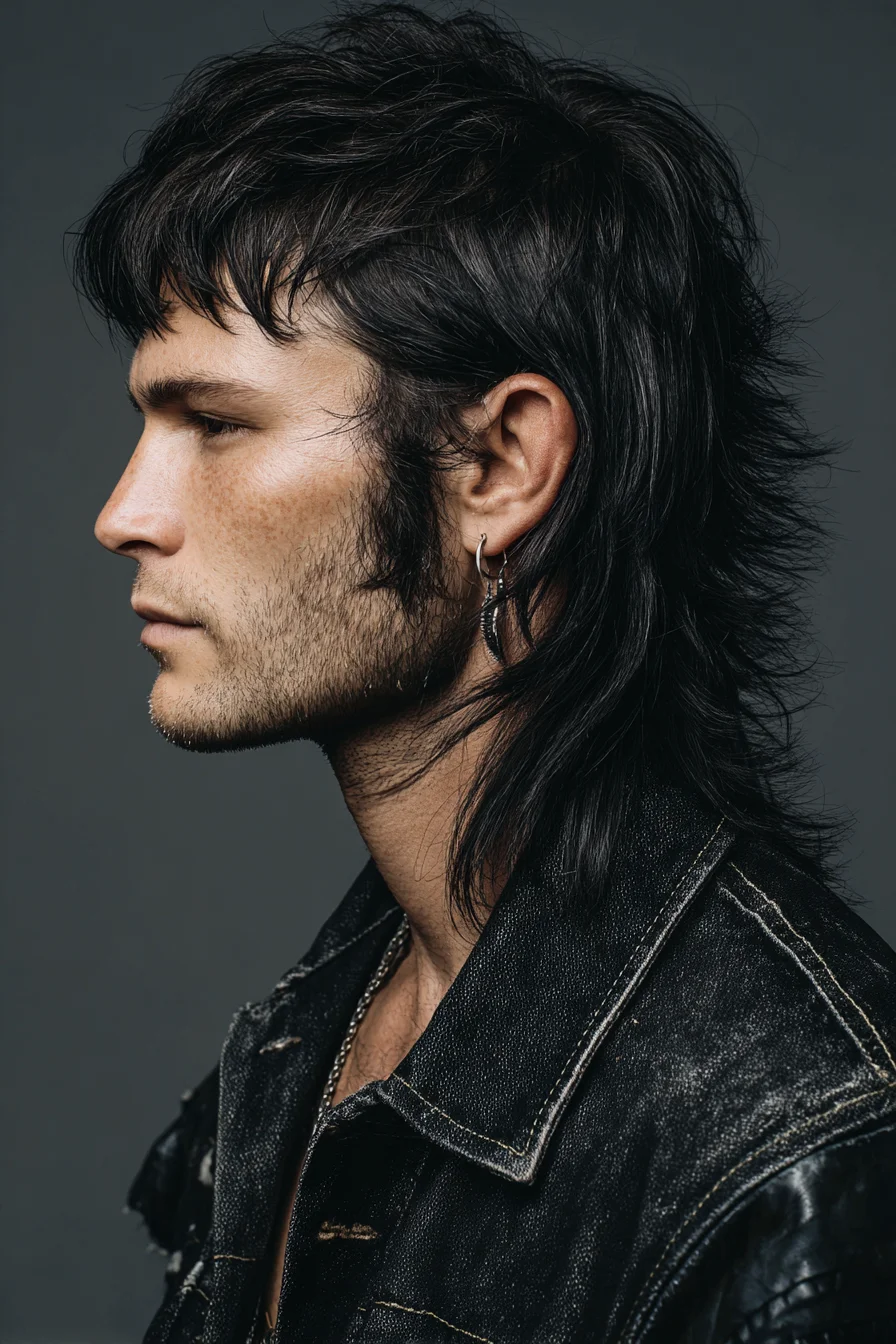 Textured Modern Mullet with Choppy Fringe — Mens Layered Shag